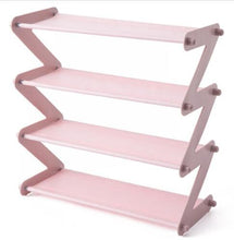 Load image into Gallery viewer, 4 Layers Stainless Steel Assembly Shoe Rack Non-woven Simple Shoe Rack Bookshelf Home Living Room
