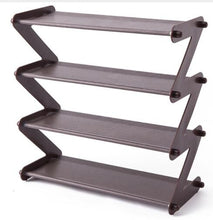 Load image into Gallery viewer, 4 Layers Stainless Steel Assembly Shoe Rack Non-woven Simple Shoe Rack Bookshelf Home Living Room
