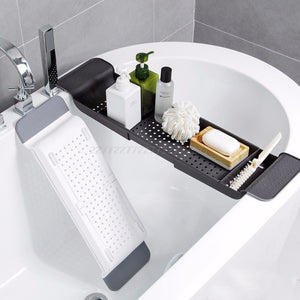 Tub Bathtub Shelf Caddy Shower Expandable Holder Rack Storage Tray Over Bath Multifunctional