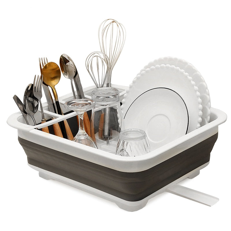 Foldable Dish Rack Kitchen Storage Holder Drainer Bowl Tableware Plate Portable Drying Rack Home
